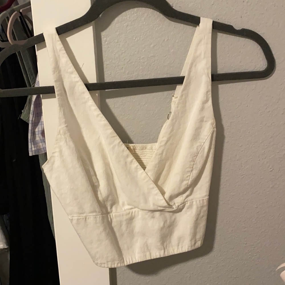 John Galt Crop Linen Tank